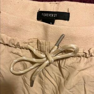 Forever 21 Beige Drawstring Pants
